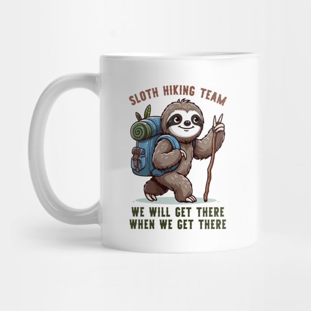 Sloth Hiking Team Funny Hiking by Rare Bunny